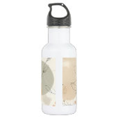 Minimalistische Floral Line Neutralfarben Wasserfl Edelstahlflasche (Rückseite)