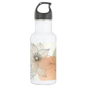Minimalistische Floral Line Neutralfarben Wasserfl Edelstahlflasche (Vorderseite)
