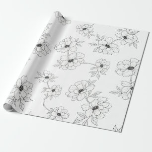 Minimalistische Floral nahtlose Linienmuster (3) Geschenkpapier