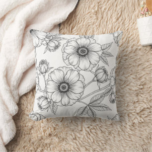 Minimalistische Floral nahtlose Linienmuster (5) Kissen