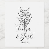 Minimalistische Floral Wedding Öko-freundlich Weinetikett (Einzelnes Label)