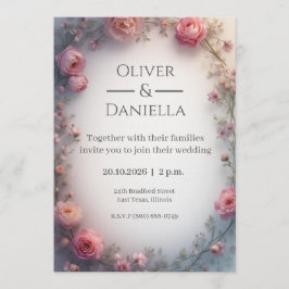 Minimalistische florale christliche Hochzeitseinla Einladung