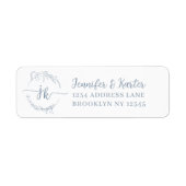 Minimalistische florale Dusty Blue Monogram (Vorne)