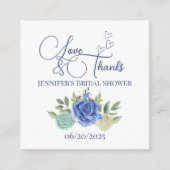 Minimalistische florale Liebe und dank Bridal Begleitkarte (Vorderseite)