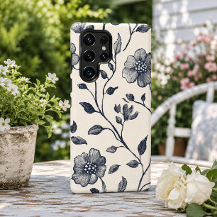 Minimalistische florale Linienkunst Elegante Bot Samsung Galaxy Hülle