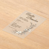 Minimalistische florale Linienkunst-Hochzeit Acryleinladungen (Ablage )