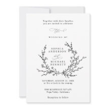Minimalistische florale Linienkunst-Hochzeitseinla