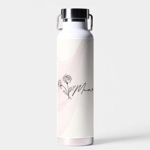 Minimalistische florale Mama Geschenk mit Herz Trinkflasche
