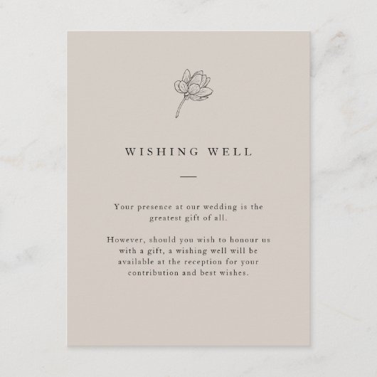 Minimalistische, florale Neutralität wünschenswert Begleitkarte (Vorderseite)