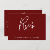 Minimalistische florale RSVP-Karte RSVP Karte (Vorne/Hinten)