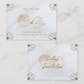 Minimalistische florale Save the Date Hochzeitskar Begleitkarte (Vorne/Hinten)