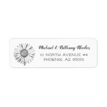 Minimalistische florale schwarze und weiße Sonnenb