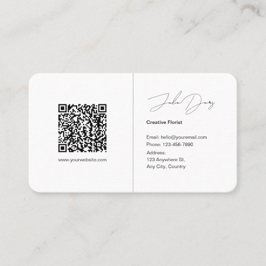 Minimalistische florale Visitenkarte (Vorderseite)