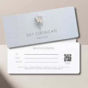 Minimalistische florale weiße Salon-QR-Code-Gesche