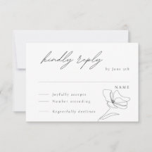 Minimalistische Floralinline Kunstkarte