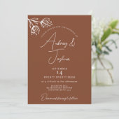 Minimalistische Florenz Moderne Terracotta Hochzei Einladung (Stehend Vorderseite)
