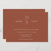 Minimalistische Florenz Terracotta Hochzeit Einlad Einladung (Vorne/Hinten)