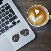 Minimalistische Fly Girl Typografie, Aviator-Sonne Aufkleber