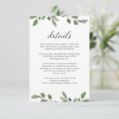 Minimalistische Foliage | Angaben zum Hochzeitgast Begleitkarte (Stehend Vorderseite)
