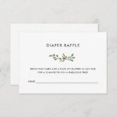 Minimalistische Foliage | Babydusche-Windeln Begleitkarte (Vorne/Hinten)