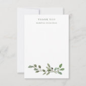 Minimalistische Foliage Dankeskarte (Vorderseite)