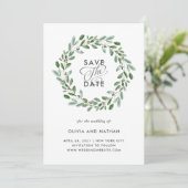 Minimalistische Foliage | Foto Back Wedding Save The Date (Stehend Vorderseite)