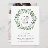 Minimalistische Foliage | Foto Back Wedding Save The Date (Vorne/Hinten)