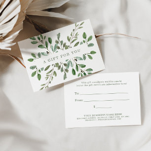 Minimalistische Foliage Geschenkgutschein Rabattkarte