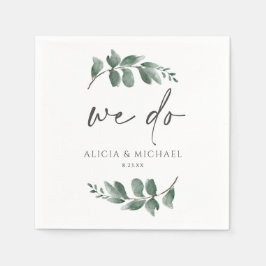 Minimalistische Foliage Handwriting Wedding Serviette