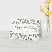 Minimalistische Foliage | Happy Birthday Karte (Gelbe Blume)