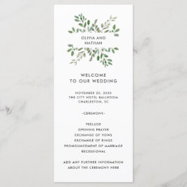 Minimalistische Foliage | Hochzeit Programm