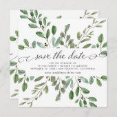 Minimalistische Foliage | Hochzeit Save The Date (Vorne/Hinten)