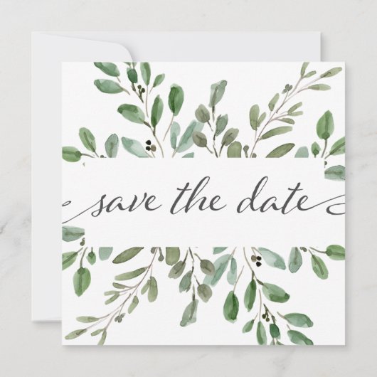 Minimalistische Foliage | Hochzeit Save The Date (Rückseite)