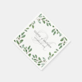 Minimalistische Foliage | Monografische Hochzeit Serviette (Ecke)