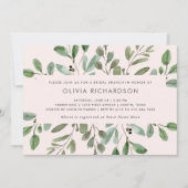 Minimalistische Foliage Rosa | Bridal Brunch Einladung (Vorderseite)