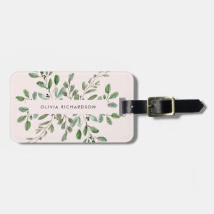 Minimalistische Foliage Rosa Rosa Gepäckanhänger