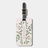 Minimalistische Foliage| Rosa Rosa Gepäckanhänger (Vorderseite vertikal)