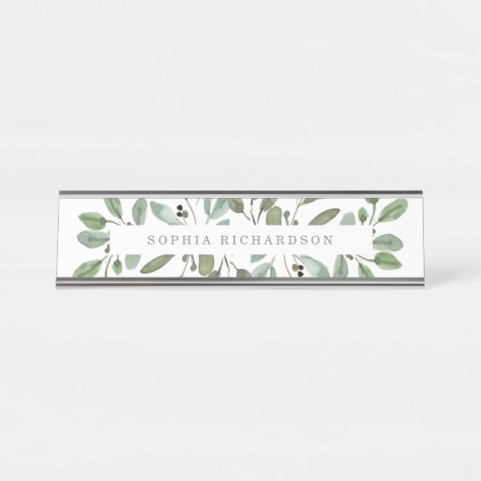 Minimalistische Foliage Schreibtischnamensplakette (Vorderseite )
