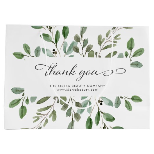 Minimalistische Foliage | Vielen Dank, dass Sie ei Große Geschenktüte (Rückseite)