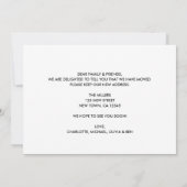 Minimalistische Folien, die wir verschoben haben Ankündigung (Rückseite)