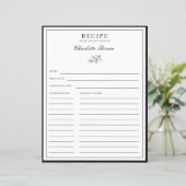 Minimalistische Folienname-Rezeptkarte an der Gren (Stehend Vorderseite)