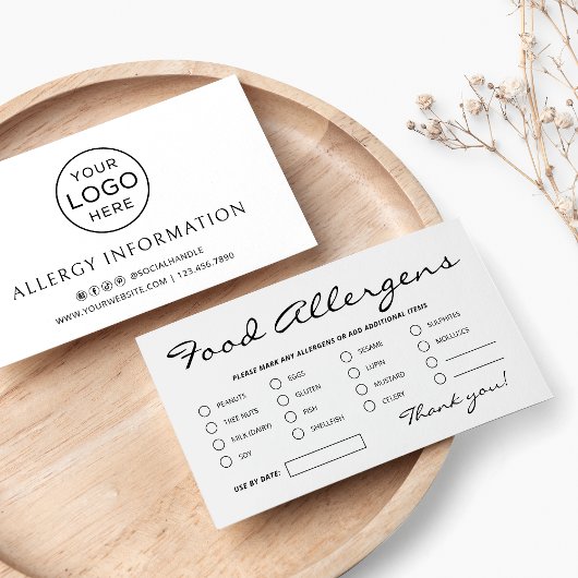 Minimalistische Food Allergens Karte