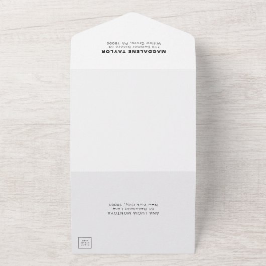 Minimalistische formale Babydusche All In One Einladung (Außenbereich)