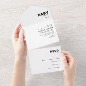 Minimalistische formale Babydusche All In One Einladung (Abreißen)