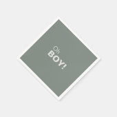 Minimalistische formale Green Oh Boy Baby Dusche Serviette (Ecke)