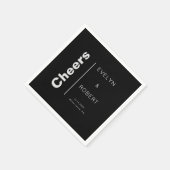 Minimalistische formelle Black Wedding Cheers Serviette (Ecke)