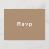Minimalistische formelle Braun-Hochzeit Rsvp Postkarte (Vorderseite)