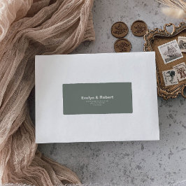 Minimalistische formelle Grüne Hochzeit Adressaufkleber