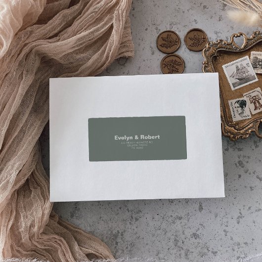 Minimalistische formelle Grüne Hochzeit Adressaufkleber