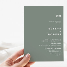 Minimalistische formelle Grüne Hochzeit Einladung
